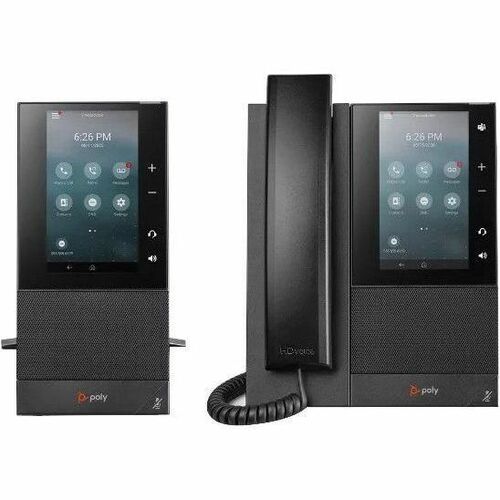 Poly CCX 505 IP Phone - Corded - Corded/Cordless - Wi-Fi, Bluetooth - Desktop, Wall Mountable - Black - 82Z79AA