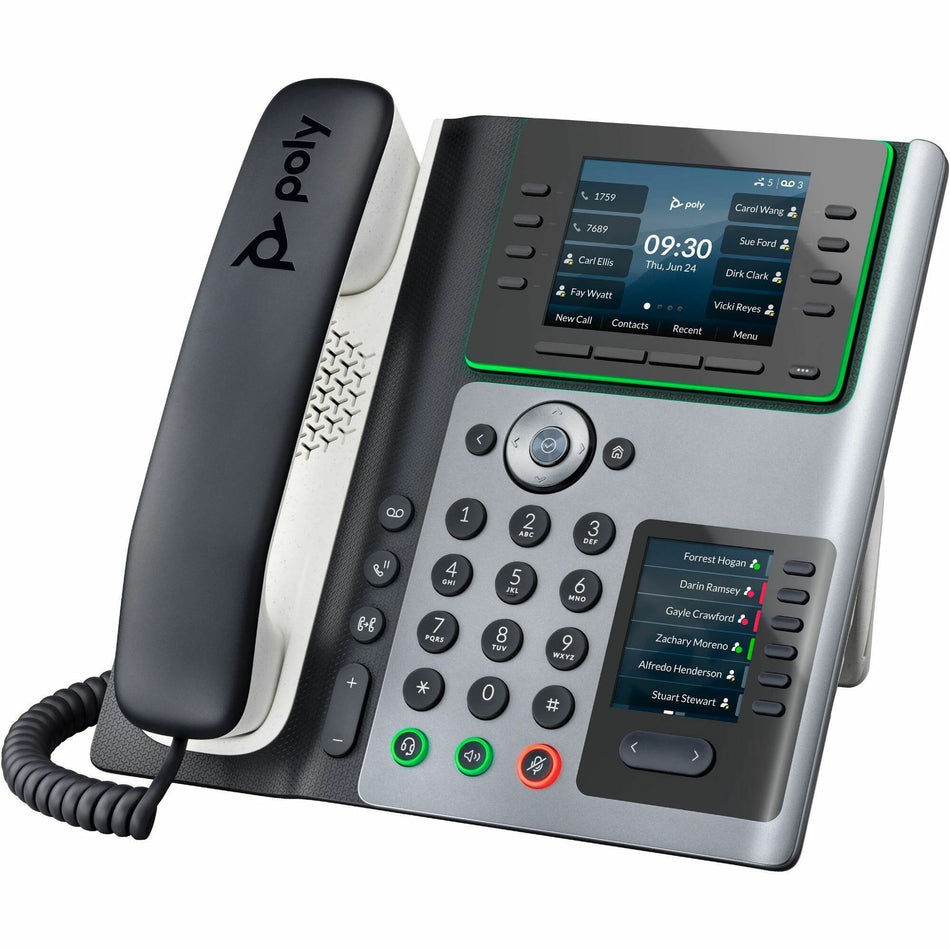 Poly E450 IP Phone - Corded - Corded - Desktop - Black - 89B55AA#ABA