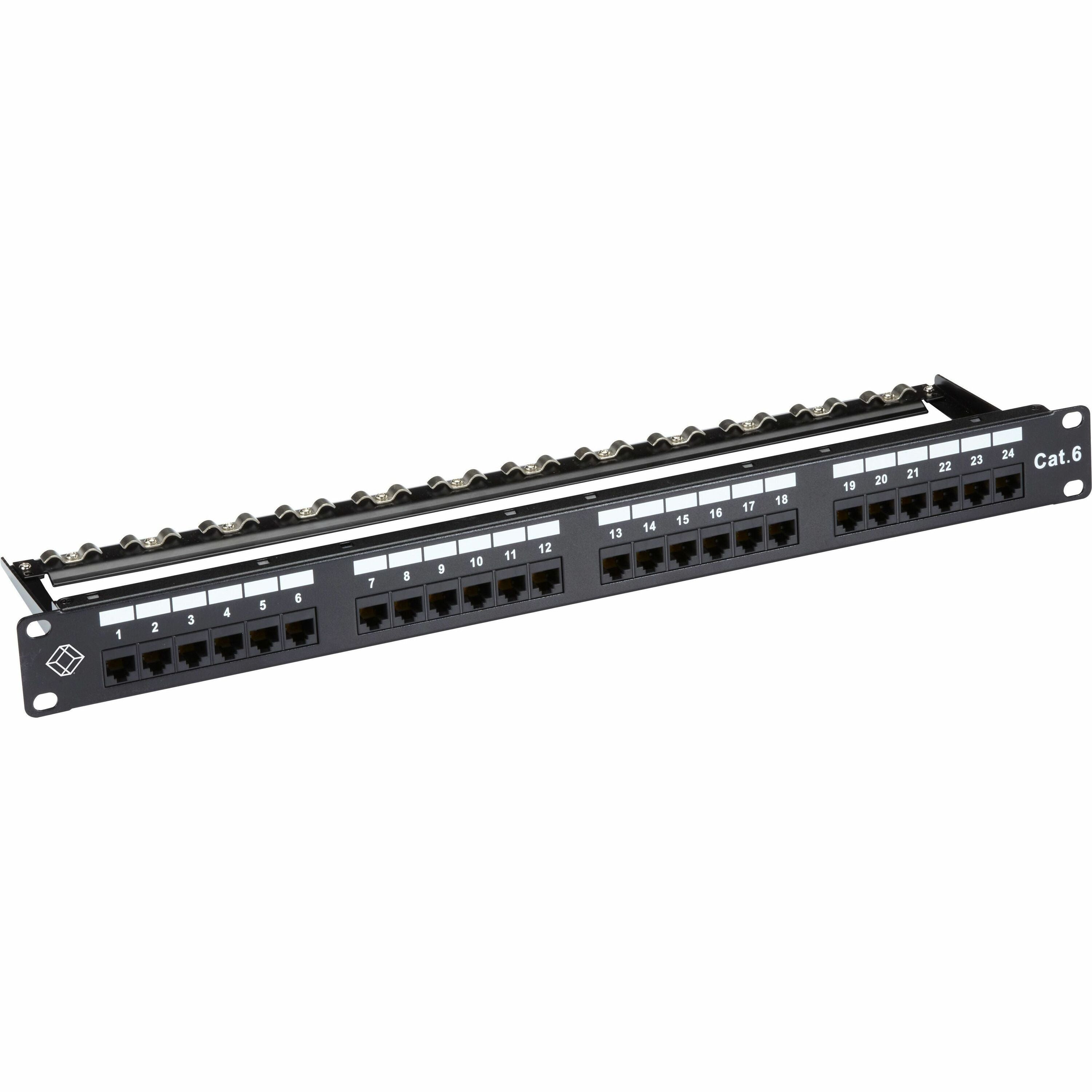 Black Box GigaTrue CAT6 Patch Panel - 1U, Unshielded, 24-Port - JPM610A-R9
