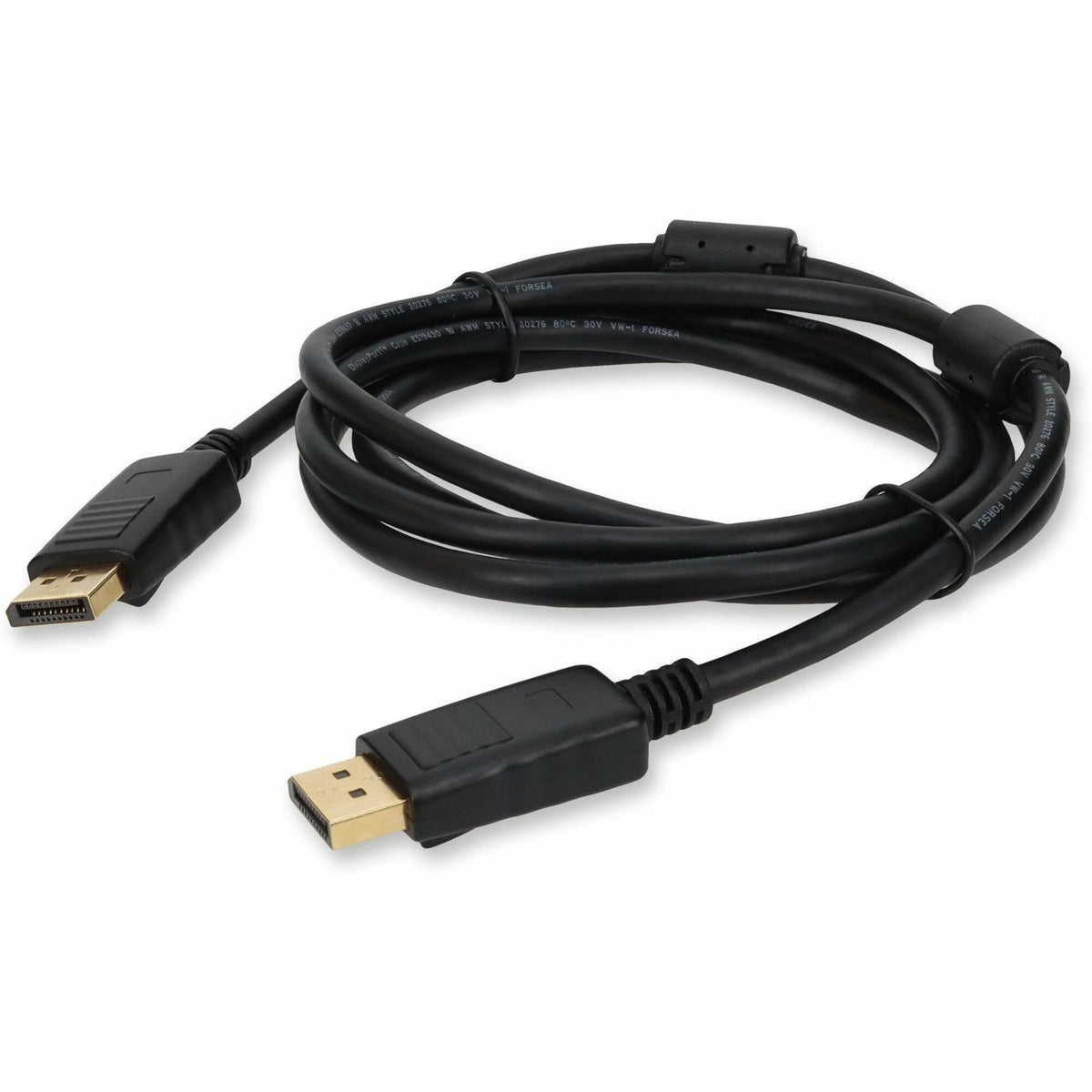AddOn 6ft DisplayPort 1.2 Male to Male Black Cable with Ferrite Choke For Resolution Up to 3840x2160 (4K UHD) - DISPLAYPORT6FFC