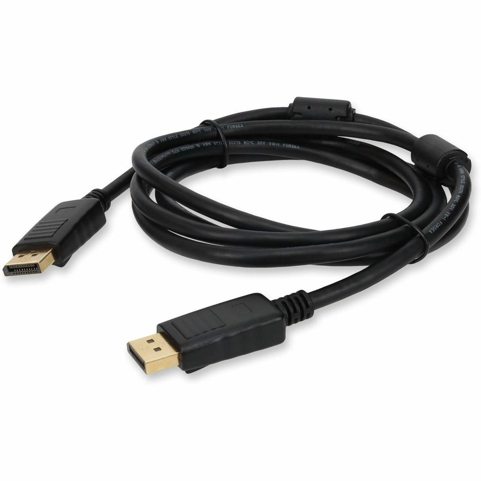 AddOn 6ft DisplayPort 1.2 Male to Male Black Cable with Ferrite Choke For Resolution Up to 3840x2160 (4K UHD) - DISPLAYPORT6FFC