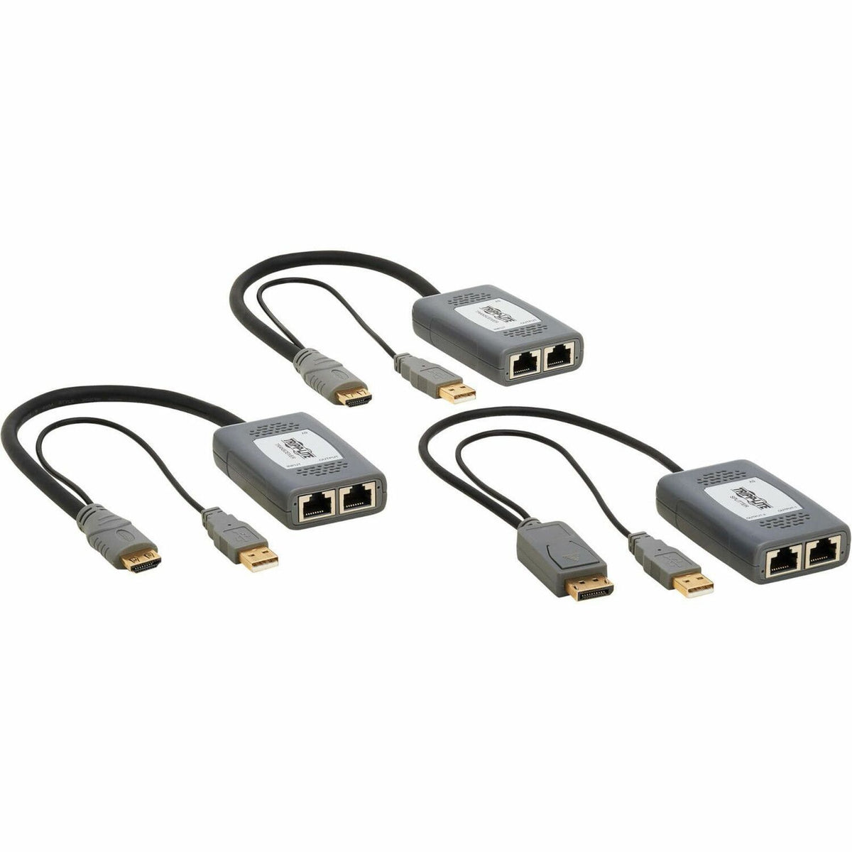 Tripp Lite by Eaton 2-Port DisplayPort to HDMI over Cat6 Extender Kit, Pigtail Transmitter/2x Receivers, 4K 60 Hz, HDR, 4:4:4, 230 ft. (70.1 m), TAA - B127U-002-PDPH2