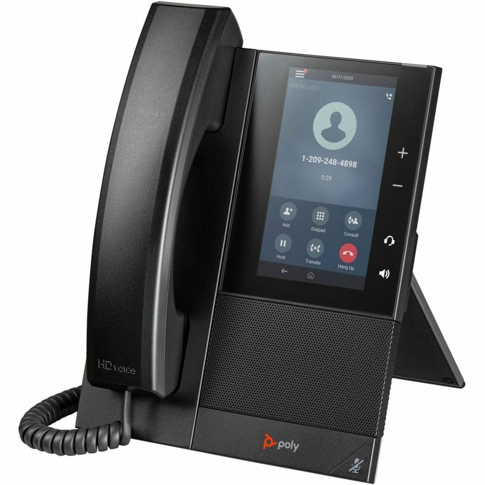 Poly CCX 505 IP Phone - Corded - Corded/Cordless - Bluetooth, Wi-Fi - Desktop, Wall Mountable - Black - 82Z82AA