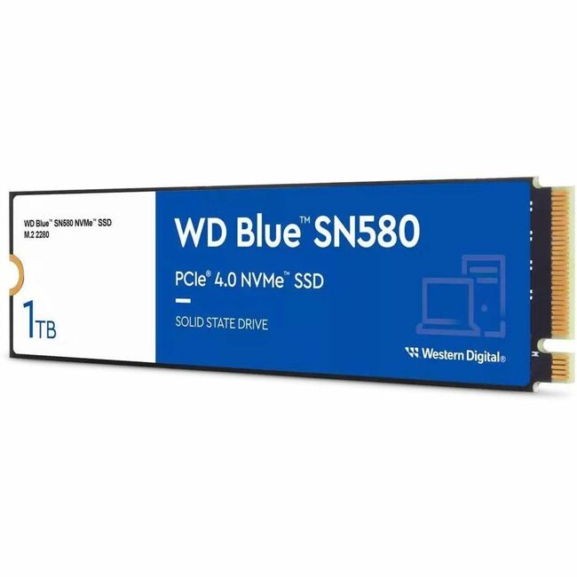 Western Digital Blue SN580 WDS100T3B0E 1 TB Solid State Drive - M.2 2280 Internal - PCI Express NVMe (PCI Express NVMe 4.0 x4) - Blue - WDS100T3B0E