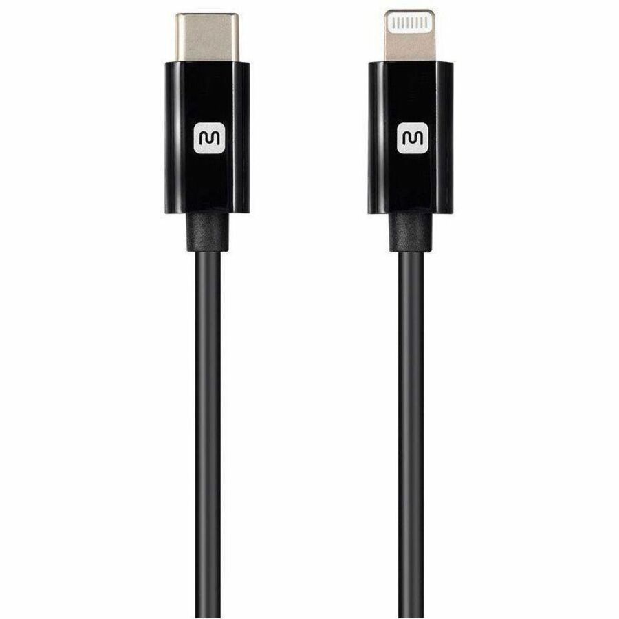Monoprice Essential Apple MFi Certified Lightning to USB-C Charging Cable - 1.5ft, Black - 38378
