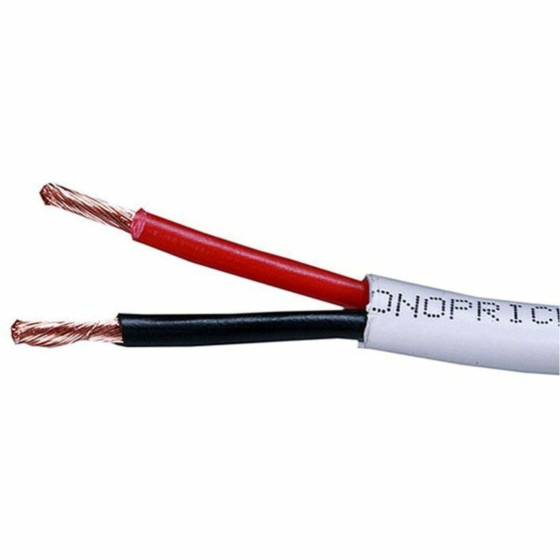 Monoprice Speaker Wire, CL2 Rated, 2-Conductor, 18AWG, 500ft, White - 41402