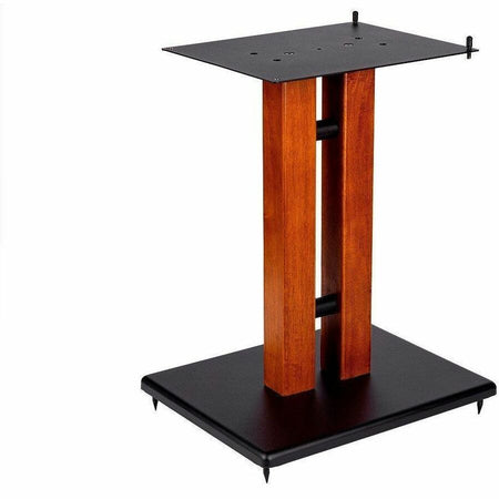Monoprice 18in Cherry Wood Speaker Stand with Adjustable Top Plate, Cherry (Each) - 42839