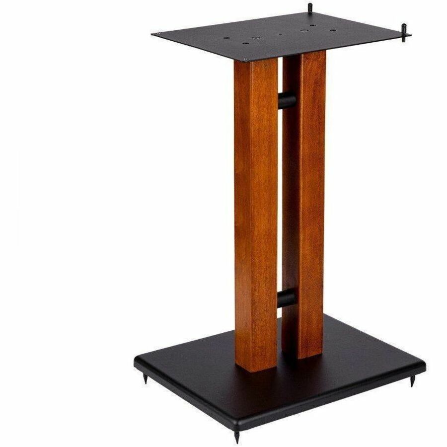 Monoprice Monolith 24in Cherry Wood Speaker Stand with Adjustable Top Plate, Cherry (Each) - 42840
