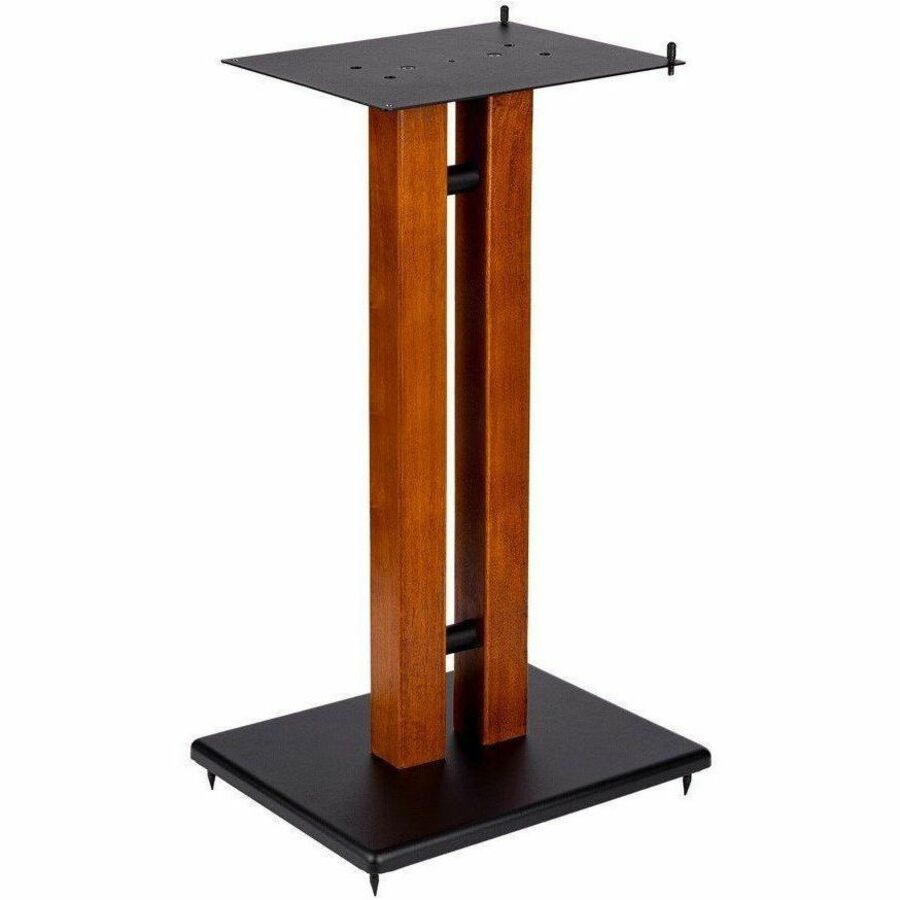 Monoprice Monolith 28in Cherry Wood Speaker Stand with Adjustable Top Plate, Cherry (Each) - 42841