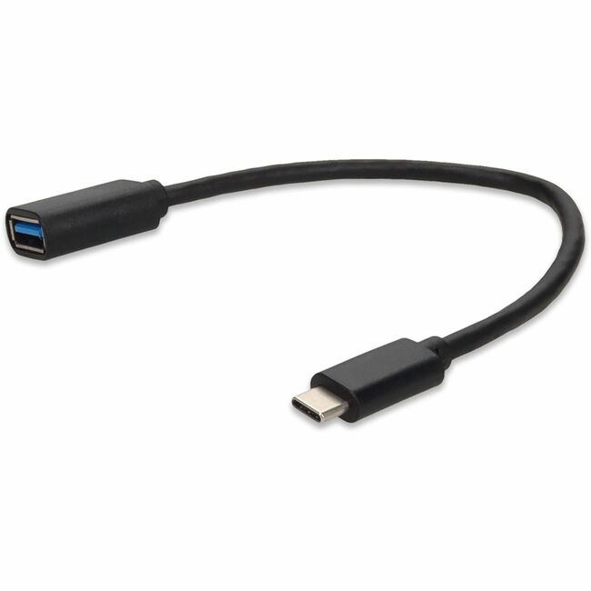 AddOn 1ft USB-C Male to USB 3.0 (A) Female Black Cable - USBC2USB3MF1F