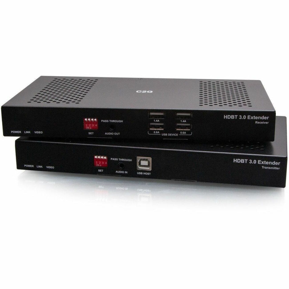 C2G HDMI HDBaseT + USB-B to A + RS232 Over Cat Extender Box TX to Box RX (18Gbps) 4K 60Hz up to 328ft - C2G30055