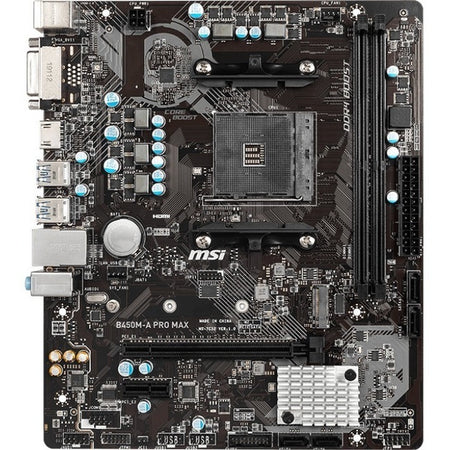 MSI B450M-A PRO MAX Desktop Motherboard - AMD B450 Chipset - Socket AM4 - Micro ATX - B450M-A PRO MAX