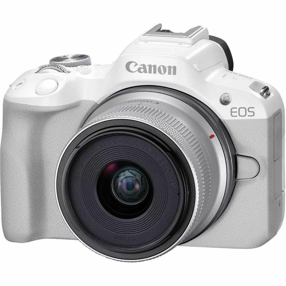 Canon EOS R50 24.2 Megapixel Mirrorless Camera with Lens - 0.71" - 1.77" - White - 5812C012