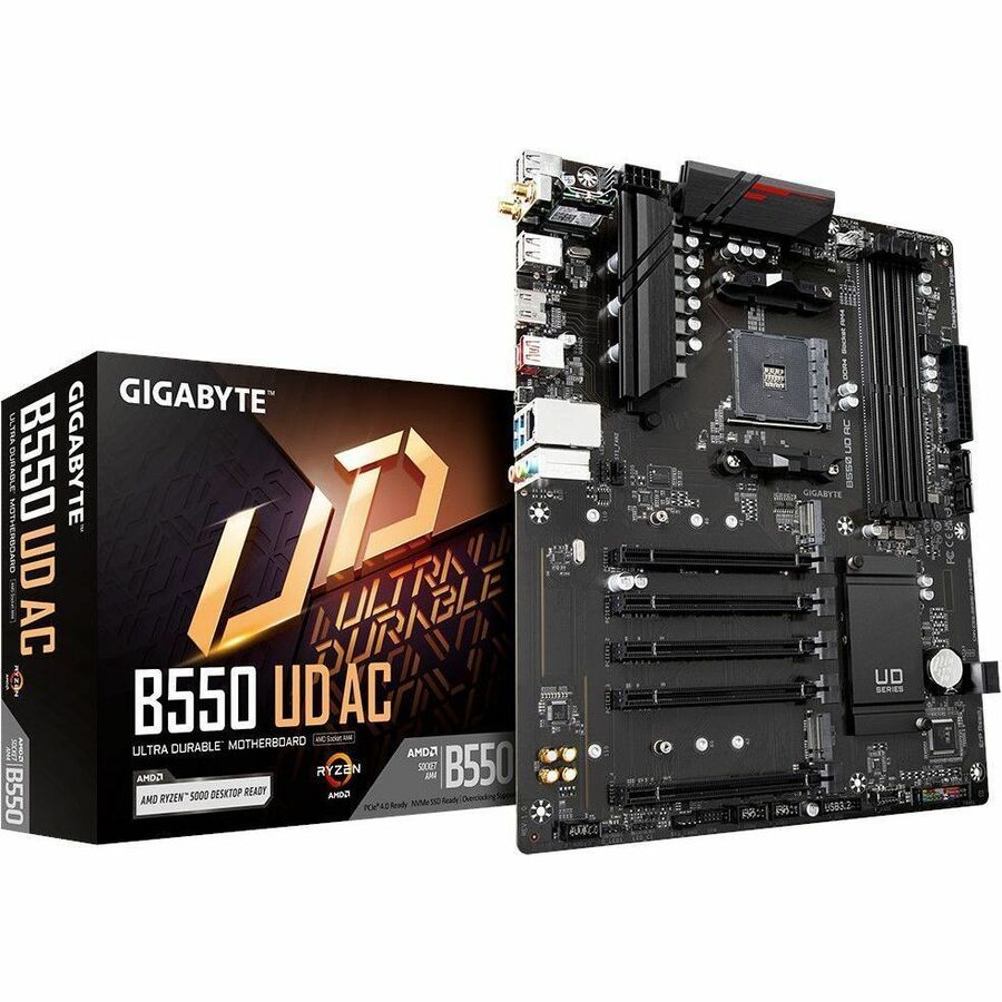 Gigabyte Ultra Durable B550 UD AC Desktop Motherboard - AMD B550 Chipset - Socket AM4 - ATX - B550UDAC