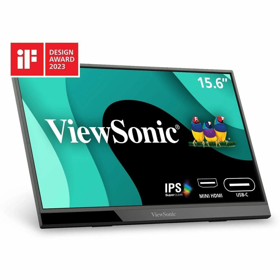 ViewSonic VX1655 - 15.6" 1080p Portable IPS Monitor with 60W USB C, mini HDMI - 250 cd/m&#178; - VX1655