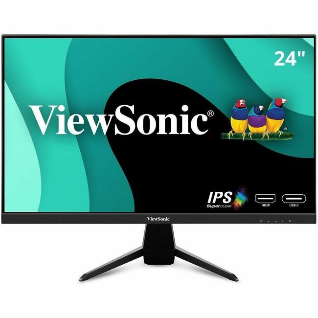 ViewSonic VX2467U - 24" 1080p Thin-Bezel IPS Monitor with 65W USB-C, HDMI, VGA - 250 cd/m&#178; - VX2467U