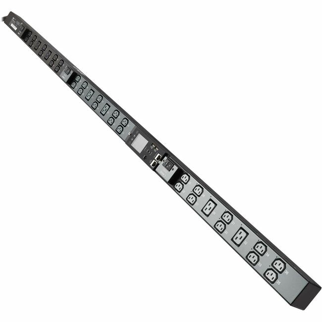 Eaton Tripp Lite Series 8.6kW 200-240V 3-Phase IsoBreaker Managed PDU - Gigabit, 36 Outlets, L21-30P Input, LCD, 10 ft. (3 m) Cord, 0U, 70 in. (1.8 m) Height, TAA - PDU3EVSR1L2130