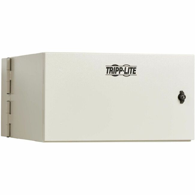 Tripp Lite by Eaton SmartRack Industrial Enclosure with Lock - NEMA 4, Wall Mount, Metal Construction, Hinged Back, 28 in. Depth, 6U, Gray - SRN4G6US