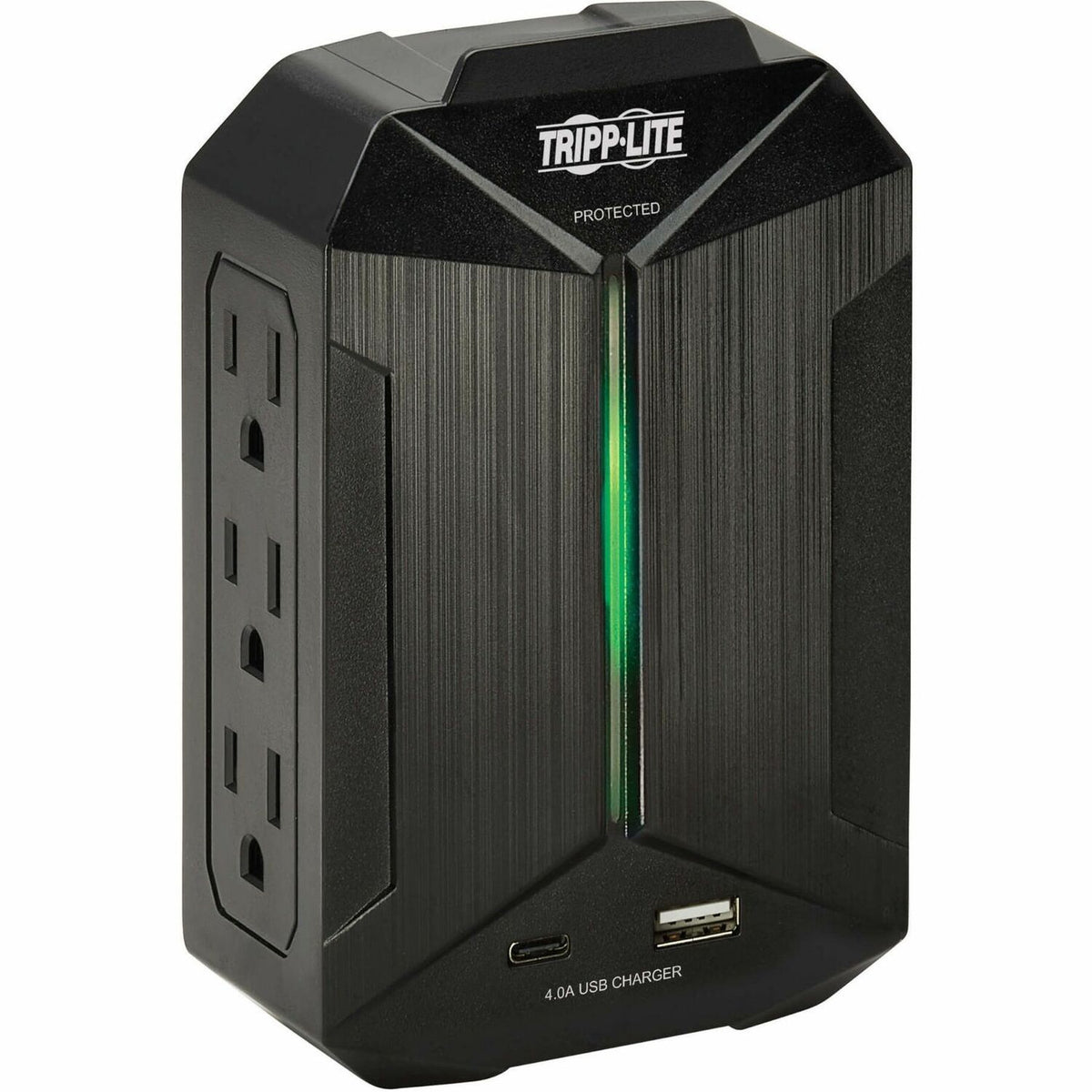 Eaton Tripp Lite Series Protect It! 6-Outlet Surge Protector - 5-15R Outlets, 2 USB Ports, 5-15P Direct Plug-In, 490 Joules, Black - SK62USBC