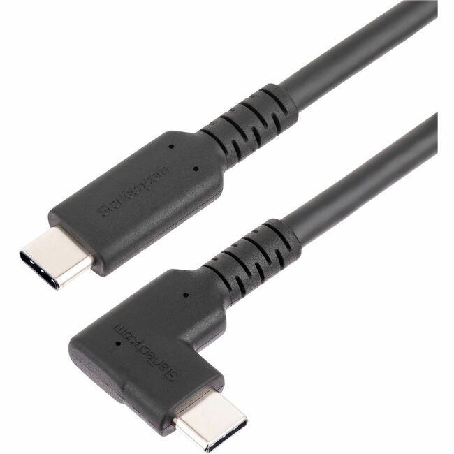 StarTech.com 6ft (2m) Rugged Right Angle USB-C Cable, USB 3.2 Gen 1 (5 Gbps), USB C to C Data Transfer Cable, 100W PD, 4K 60Hz, 90 Degree USB-C Cable - RUSB315CC2MBR