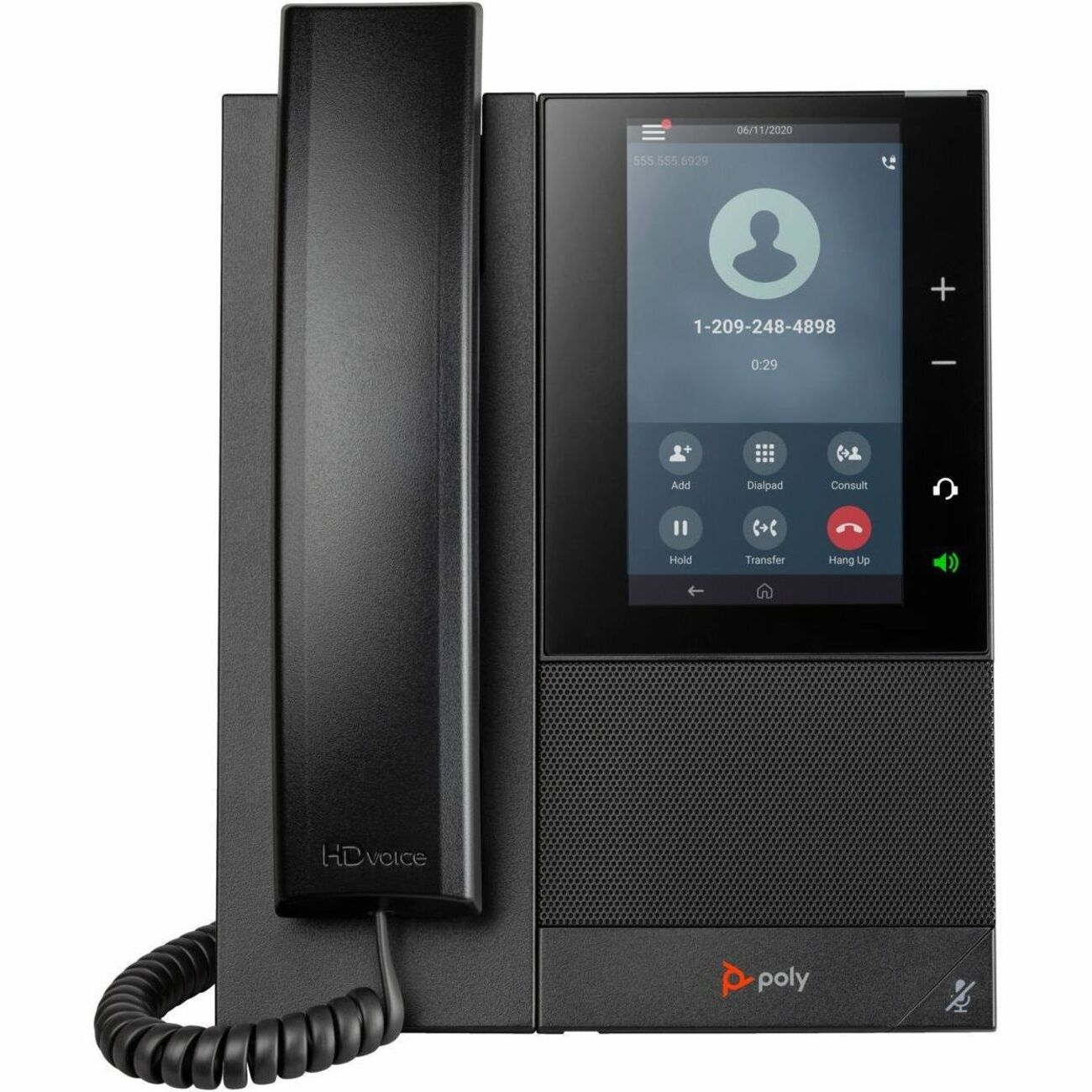 Poly CCX 505 IP Phone - Corded - Corded/Cordless - Wi-Fi, Bluetooth - Desktop, Wall Mountable - Black - 84C16AA#ABA