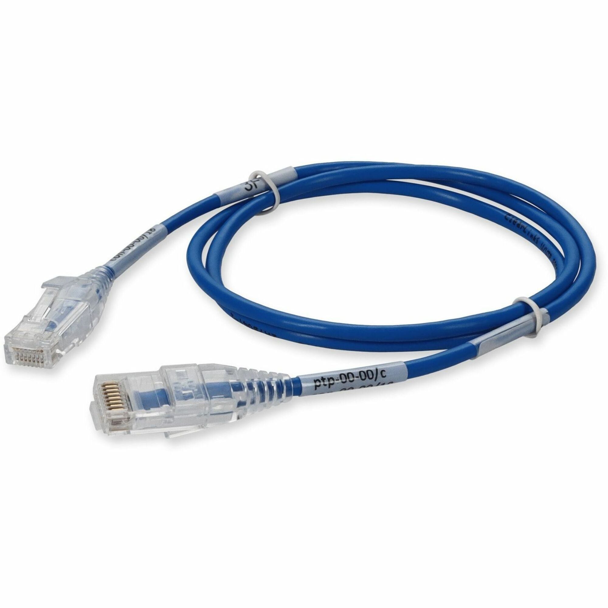 AddOn 5ft Blue CAT 6 Slim PVC Ethernet Cable Snagless Clear-Claw RJ-45 M/M - ADD-5FSLCAT6C-BE