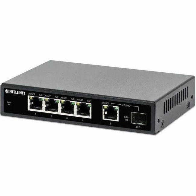 Intellinet 5-Port Gigabit Ethernet PoE+ Switch with SFP Port - 561822