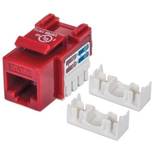 Keystone Jack, Cat6, UTP, Punch-down, Red - 210614