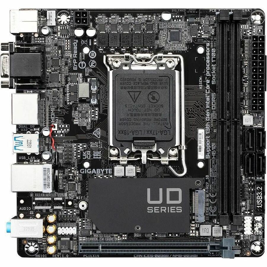 Gigabyte Ultra Durable H610I Gaming Desktop Motherboard - Intel H610 Chipset - Socket LGA-1700 - Mini ITX - H610I