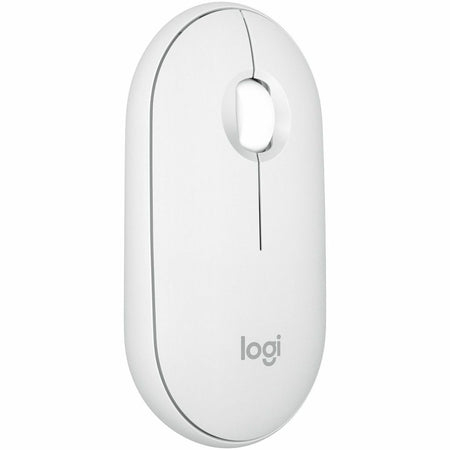 Logitech Pebble Mouse 2 M350s Slim Bluetooth Wireless Mouse, Portable, Customizable Button, Quiet Clicks, Tonal White - 910-007022