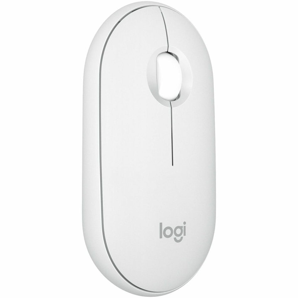 Logitech Pebble Mouse 2 M350s Slim Bluetooth Wireless Mouse, Portable, Customizable Button, Quiet Clicks, Tonal White - 910-007022