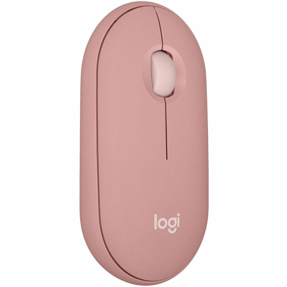 Logitech Pebble Mouse 2 M350s Slim Bluetooth Wireless Mouse, Portable, Customizable Button, Quiet Clicks, Tonal Rose - 910-007023