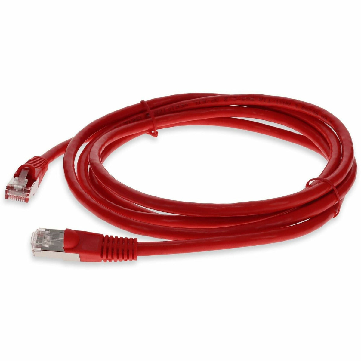 AddOn 2ft Red CAT 6 Shielded PVC Ethernet Cable Snagless Easy Clear Boot TAA RJ-45 M/M - ADD-2FCAT6S-RD-TAA