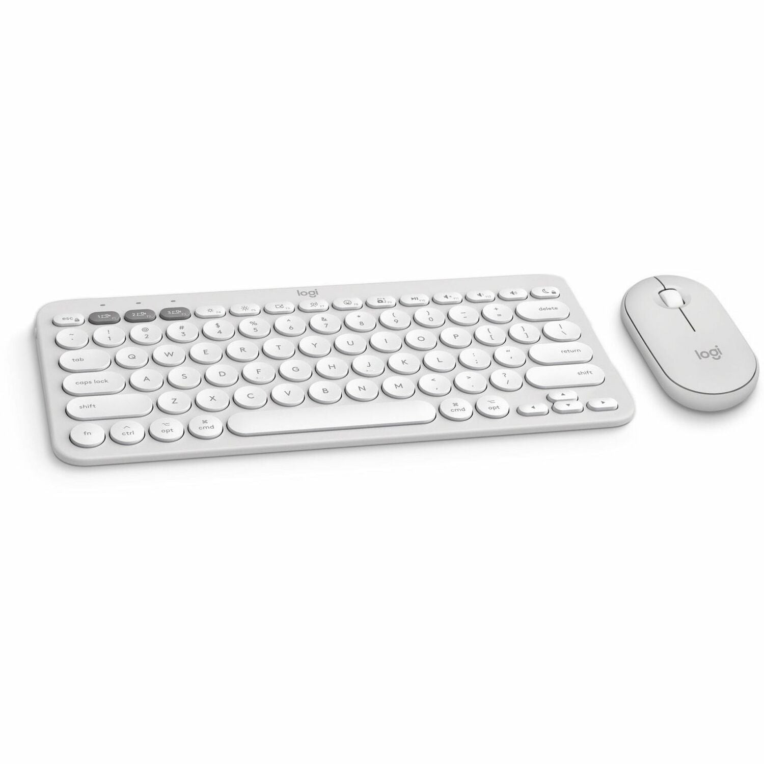 Logitech Pebble 2 Combo for Mac, Wireless Keyboard and Mouse, Slim, Quiet and Portable, Tonal White - 920-012201