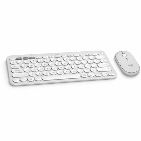 Logitech Pebble 2 Combo for Mac, Wireless Keyboard and Mouse, Slim, Quiet and Portable, Tonal White - 920-012201