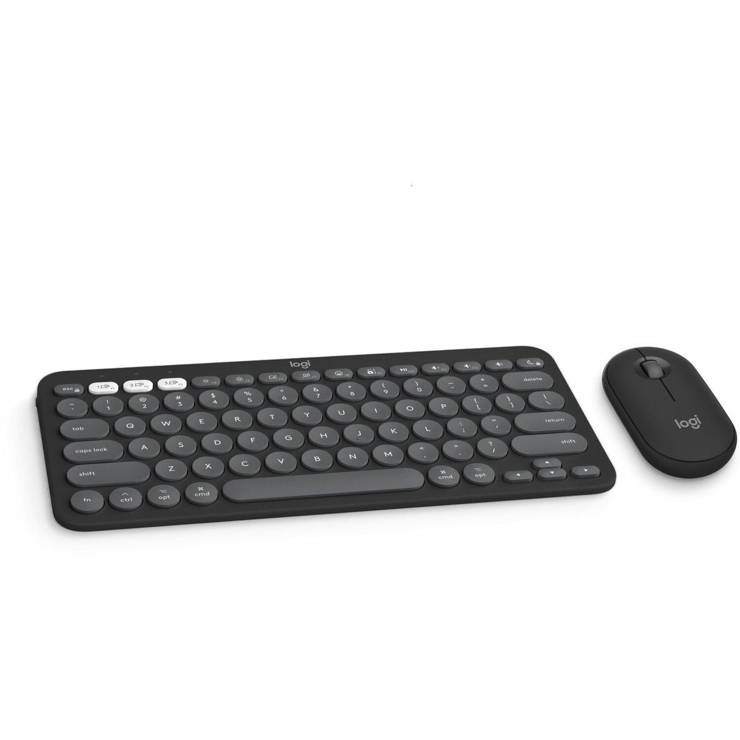 Logitech Pebble 2 Combo for Mac, Wireless Keyboard and Mouse, Slim, Quiet and Portable, Customizable, Tonal Graphite - 920-012200