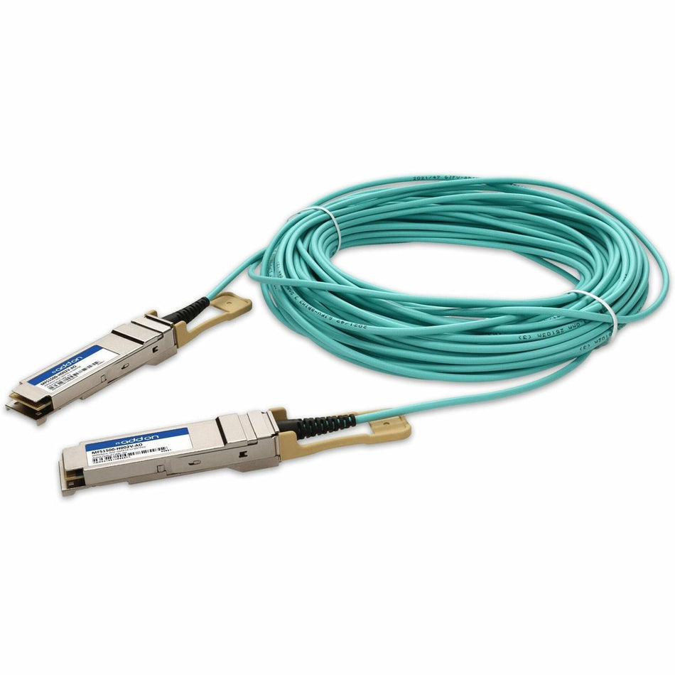 AddOn Mellanox&reg; MFS1S00-H002V Compatible TAA 200GBase-AOC QSFP56 DSP Active Optical Cable (850nm, MMF, 2m) - MFS1S00-H002V-AO