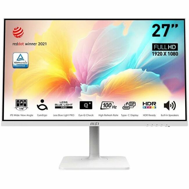 MSI Modern MD2712PW 27" Class Full HD LCD Monitor - 16:9 - Matte White - MODERNMD2712PW