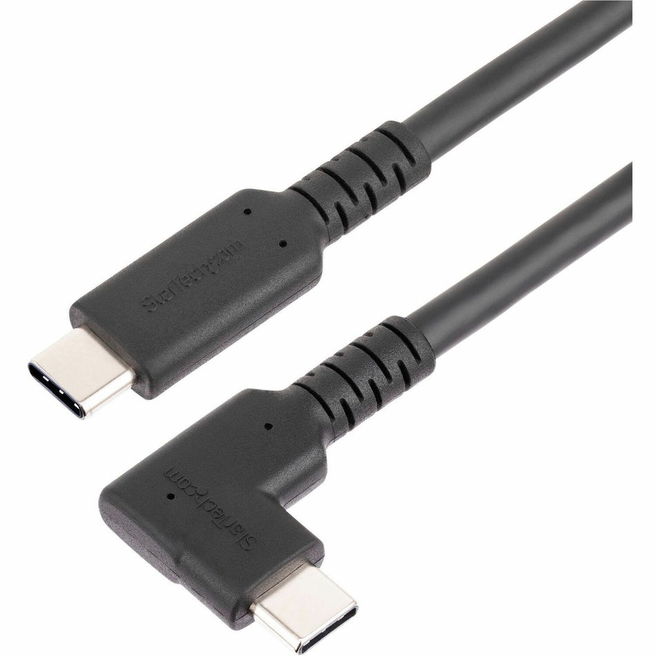 StarTech.com 3ft (1m) Rugged Right Angle USB-C Cable, USB 10 Gbps, USB C to C Data Transfer Cable, 100W PD, 4K 60Hz, 90 Degree USB-C Cable - RUSB31CC1MBR