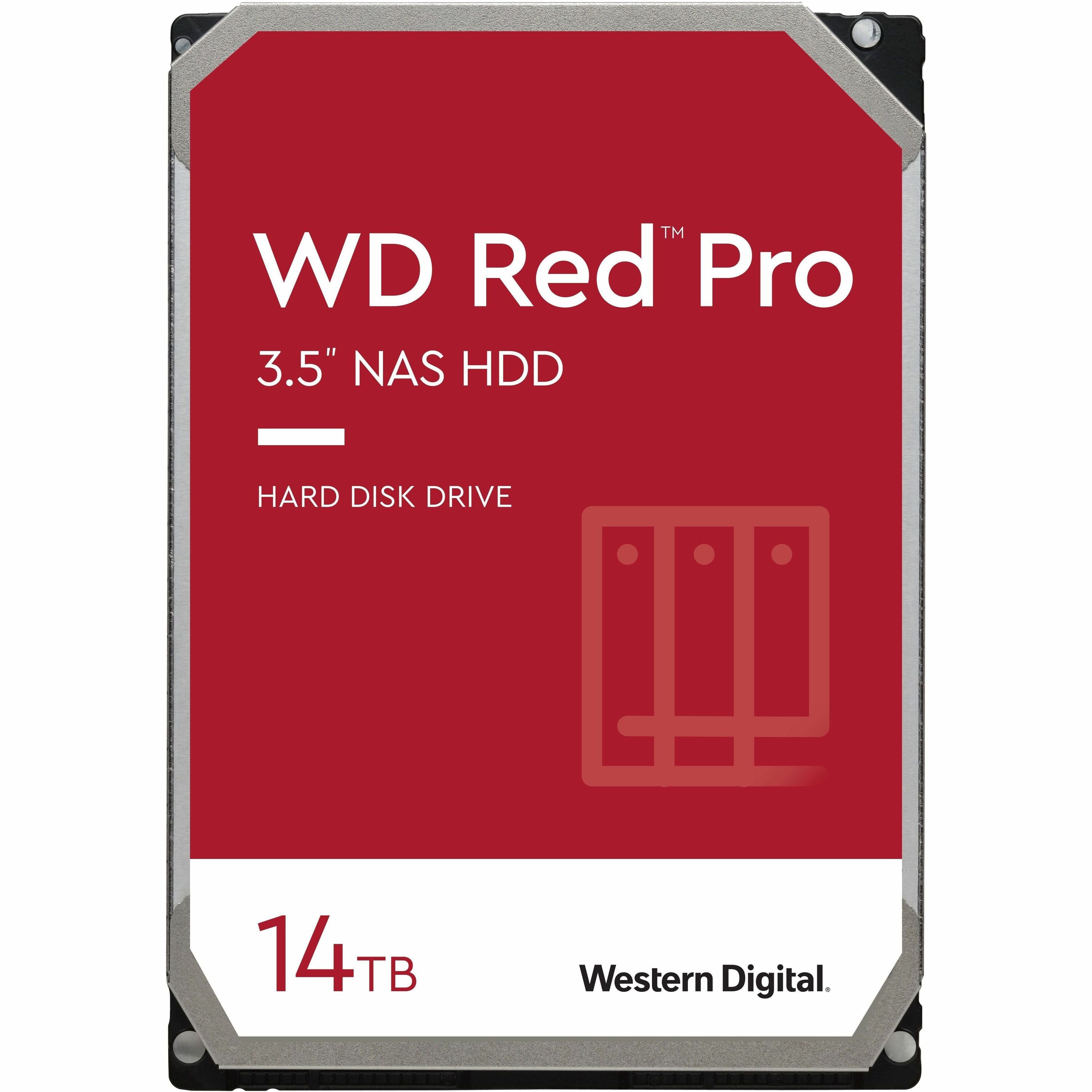 WD Red Pro WD142KFGX 14 TB Hard Drive - 3.5" Internal - SATA (SATA/600) - Conventional Magnetic Recording (CMR) Method - WD142KFGX