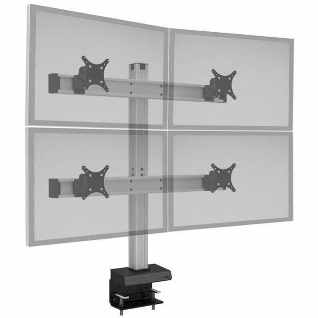HAT Design Works Bild BILD-2/2-CM-104 Desk Mount for Monitor - Vista Black - Landscape/Portrait - TAA Compliant - BILD-2/2-CM-104