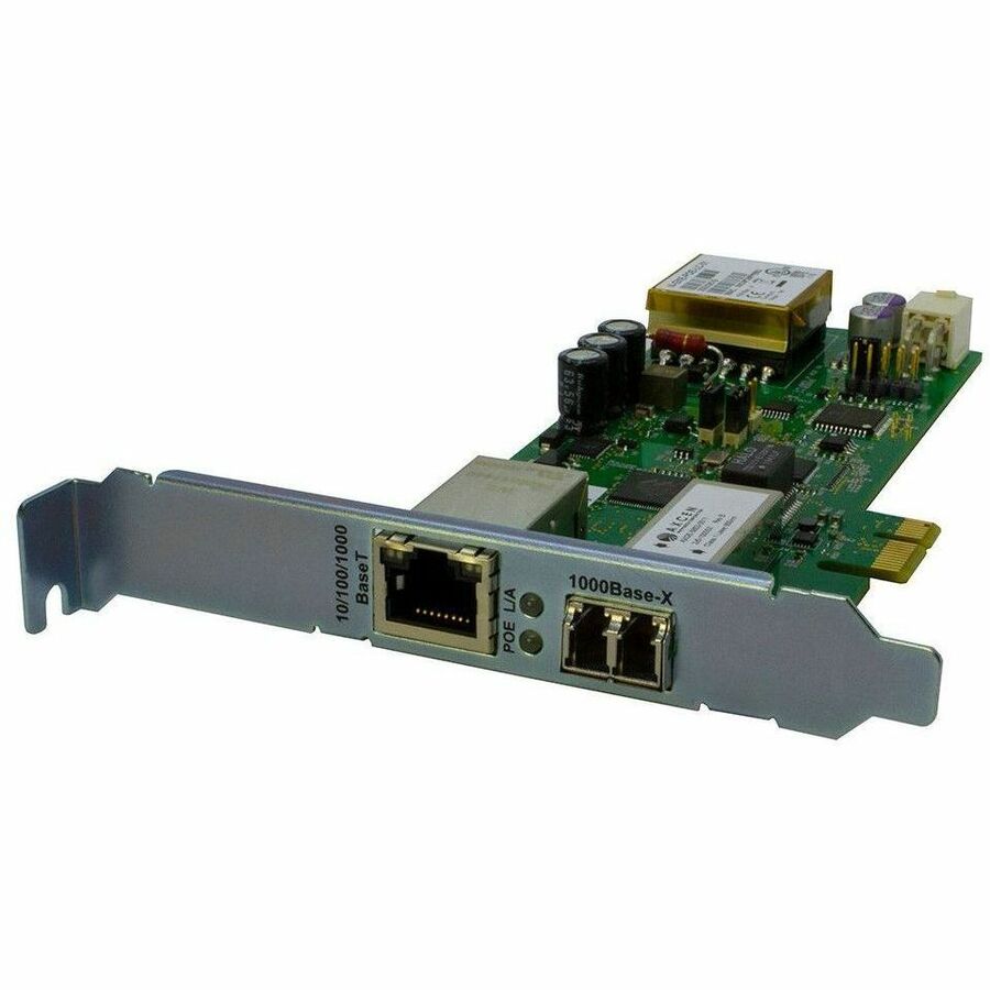 Transition Networks PCIe Gigabit Ethernet Fiber Network Interface Card with PoE+ - N-GXE-POE-LC-01