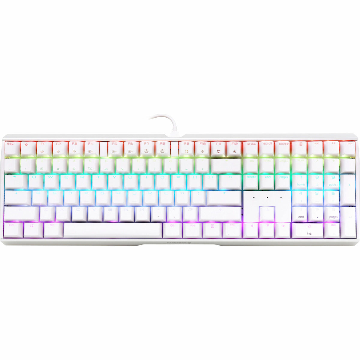 CHERRY MX 3.0S Wired RGB Keyboard, MX RED SWITCH,  For Office And Gaming, White - G80-3874HYAUS-0