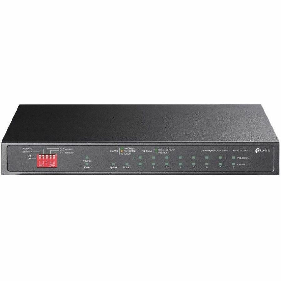 TP-Link 10-Port Gigabit Desktop Switch with 6-Port PoE+ and 2-Port PoE++ - TL-SG1210PP