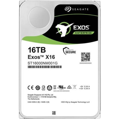 Seagate-IMSourcing Exos X16 ST16000NM001G 16 TB Hard Drive - Internal - SATA (SATA/600) - ST16000NM001G