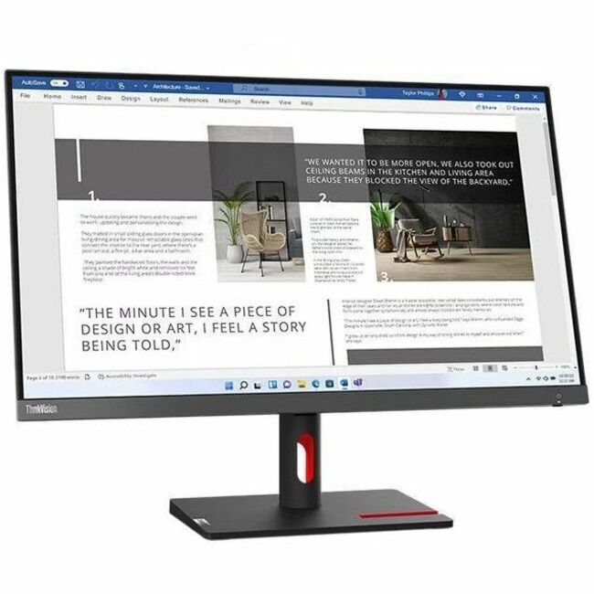 Lenovo ThinkVision S27i-30 27" Class Full HD LED Monitor - 16:9 - Storm Gray - 63DFKAR4US