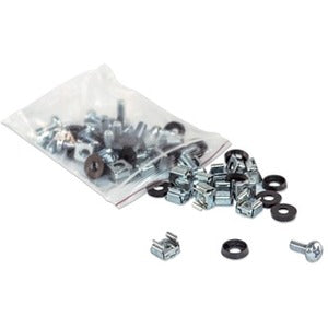 Intellinet Network Solutions M6 Cage Nut Set for Server, Rack or Cabinet, Includes Cage Nuts, Screws and Plastic Washers, 50 Pieces Each - 711081