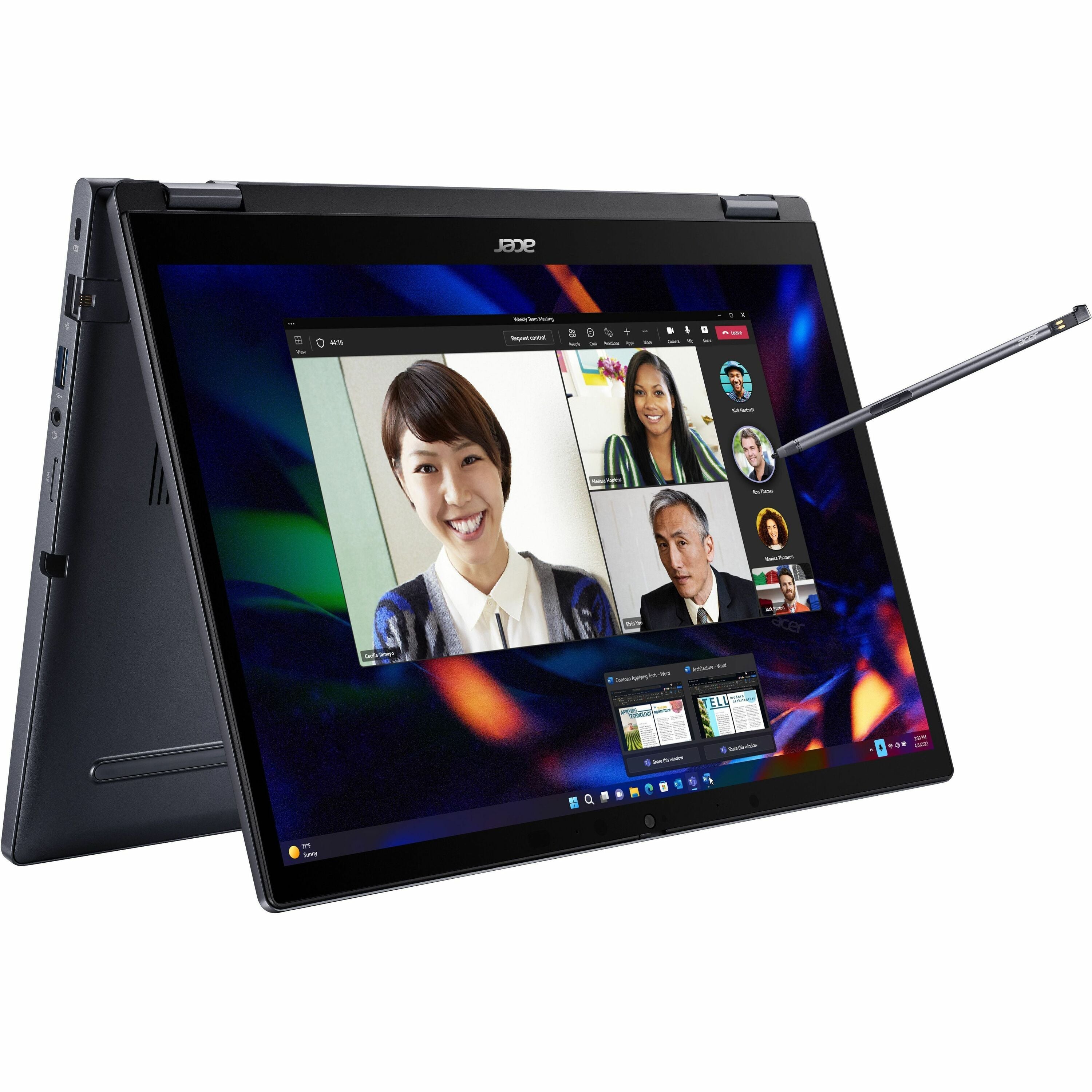Acer TravelMate P4 Spin 14 P414RN-53 TMP414RN-53-564W 14" Touchscreen 2 in 1 Notebook - WUXGA - 60 Hz - Intel Core i5 13th Gen i5-1335U - 16 GB - 512 GB SSD - English (US) Keyboard - Blue - NX.VZQAA.007