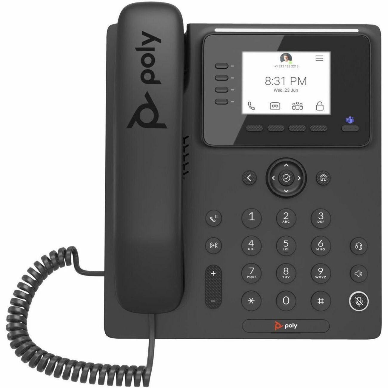 Poly CCX 350 IP Phone - Corded - Corded - Desktop, Wall Mountable - Black - 8F3G3AA#ABA