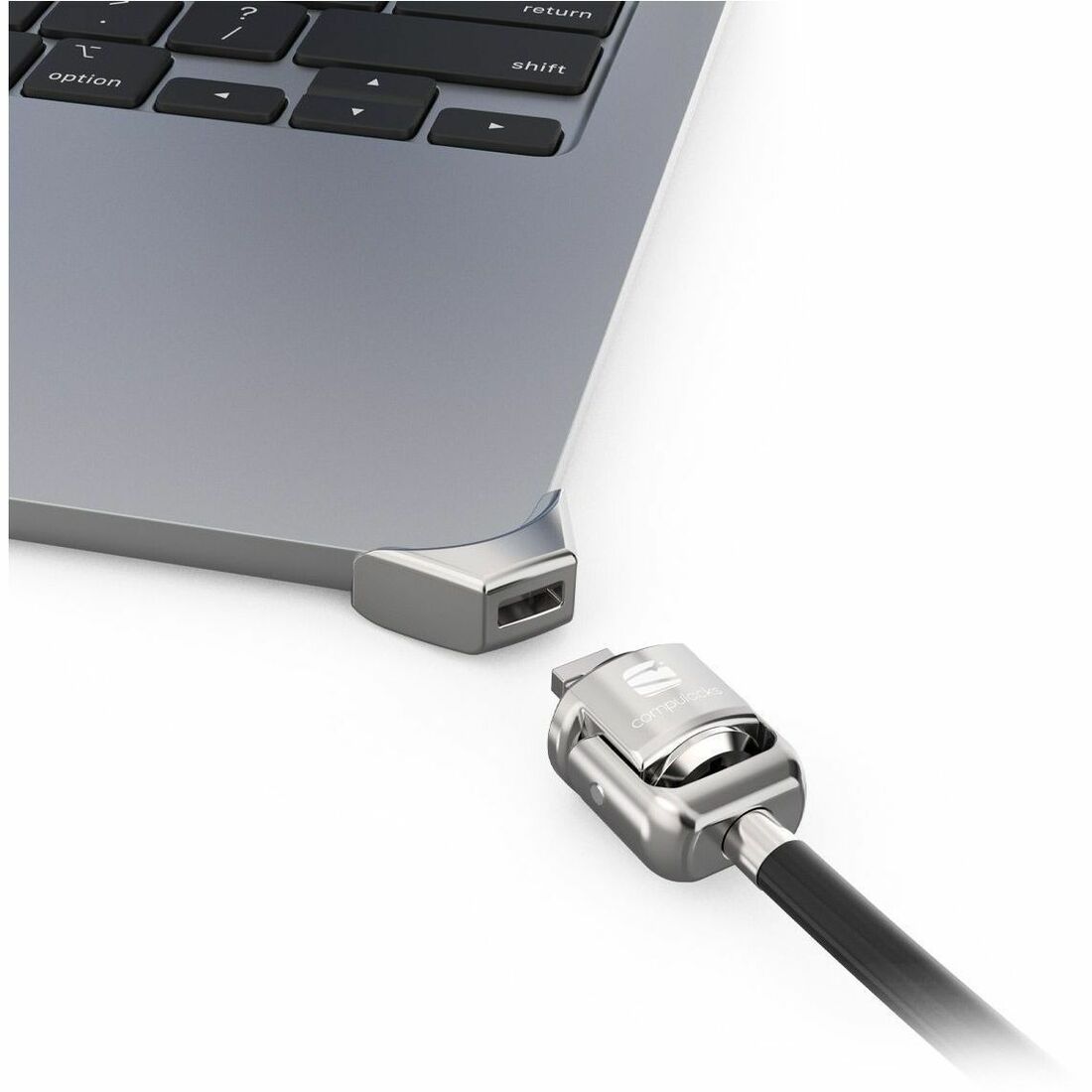 Compulocks Ledge Lock Adapter for MacBook Air 15" M2 and M3 with Keyed Cable Lock Silver - MBALDG05KL